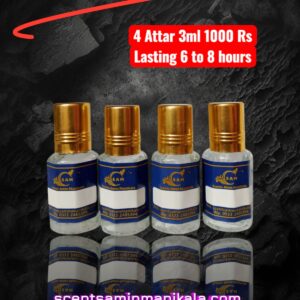 4 Attars (3ml each) | Lasting: 6 to 8 hours